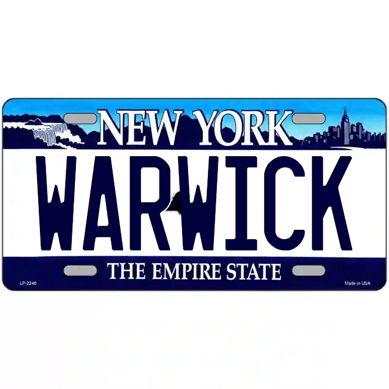 Warwick New York Blue Metal Sign