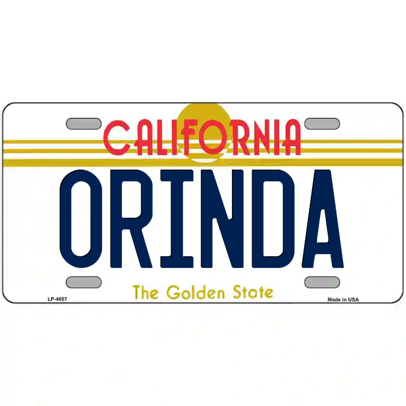 Orinda California Metal Sign