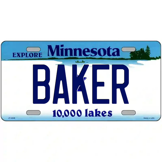 Baker Minnesota Metal Sign