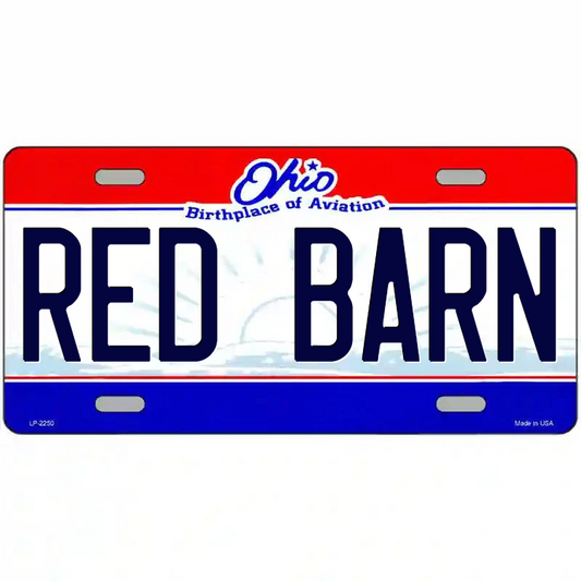 Red Barn Ohio Metal Sign
