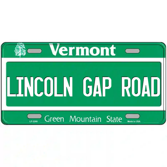 Lincoln Gap Road Vermont Metal Sign