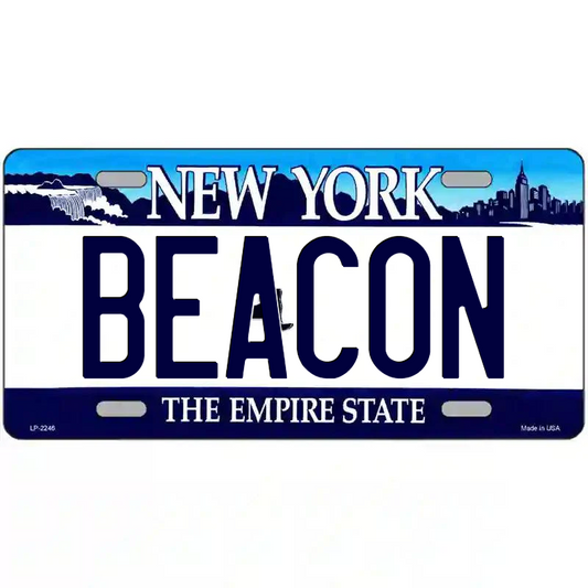 Beacon New York Blue Metal Sign