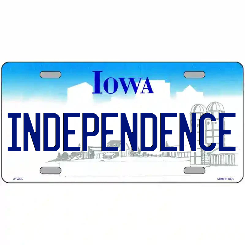 Independence Iowa Metal Sign