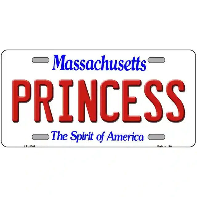 Princess Massachusetts Metal Sign