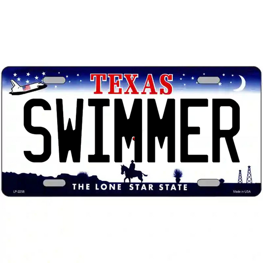Swimmer Texas Metal Sign