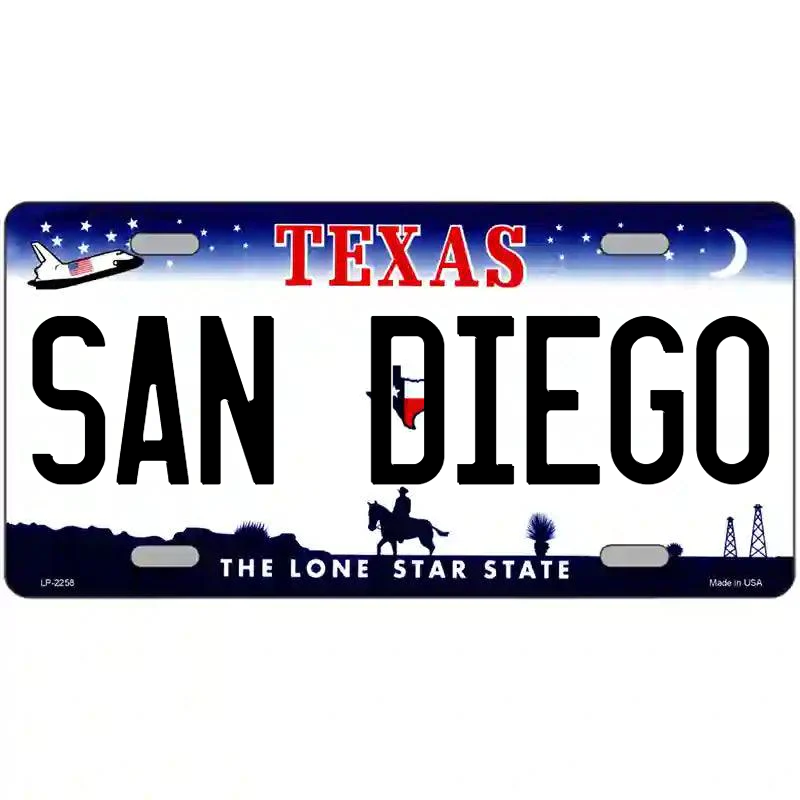 San Diego Texas Metal Sign