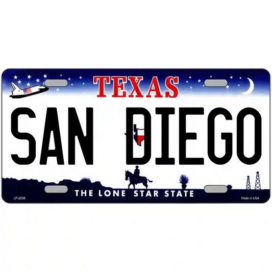 San Diego Texas Metal Sign