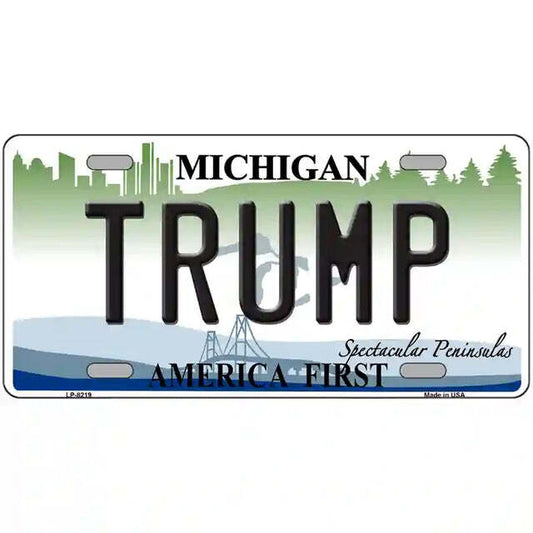 Trump America First Michigan Metal Sign