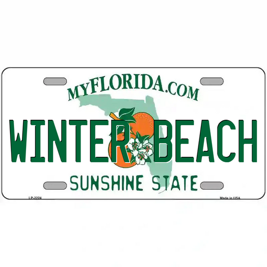 Winter Beach Florida Metal Sign