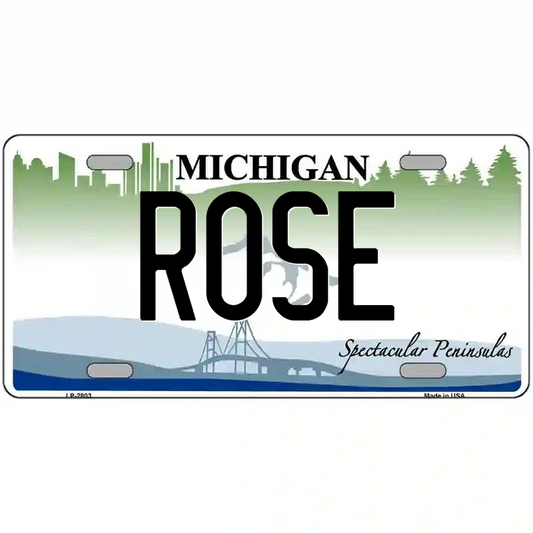 Rose Michigan Metal Sign