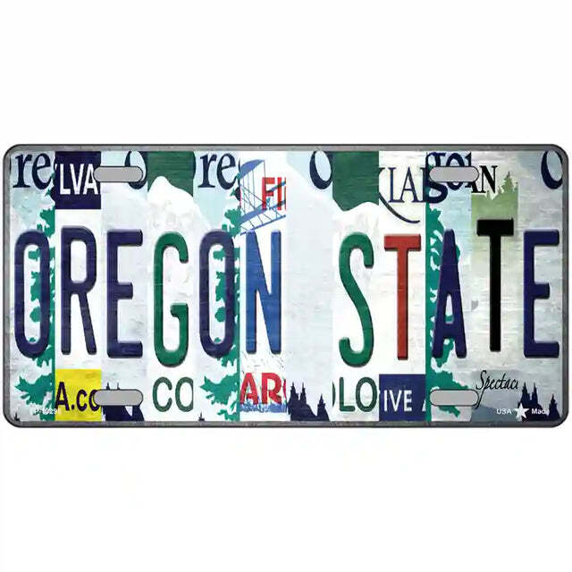 Oregon Strip Art Metal Sign