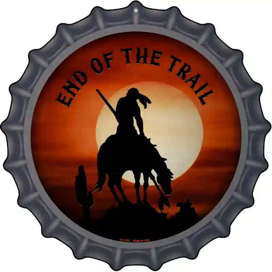 End of the Trail American Indian Bottle Cap Metal Sign