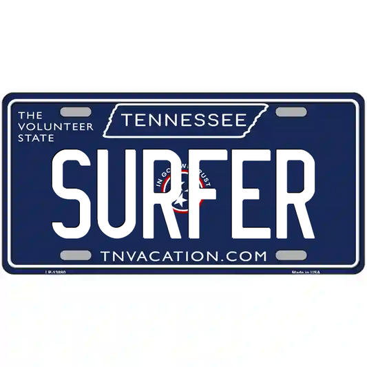 Surfer Tennessee Blue Metal Sign