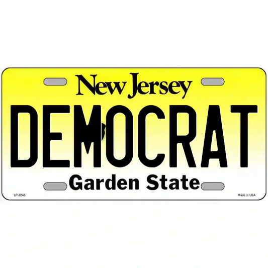 Democrat New Jersey Metal Sign