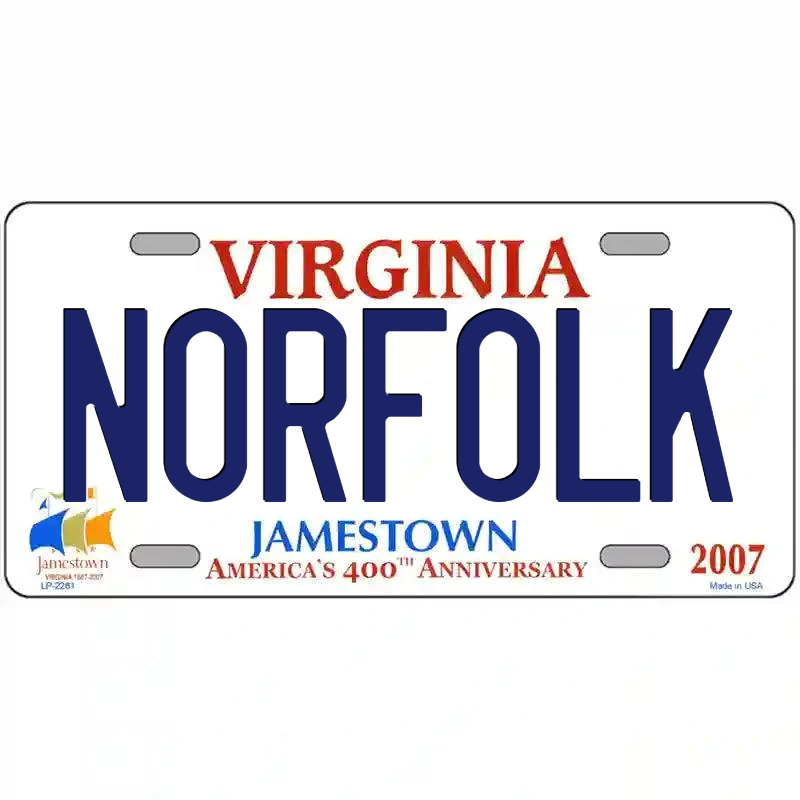 Norfolk Virginia 400th Anniversary Metal Sign