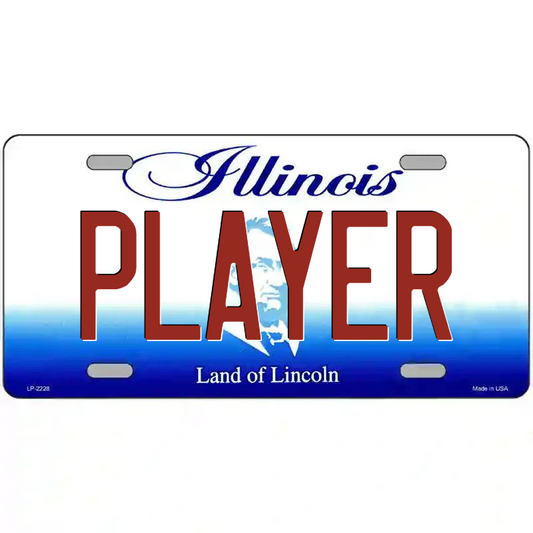 Player Illinois Metal Sign