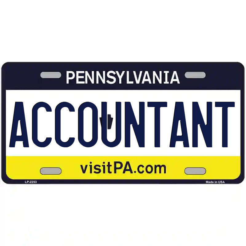 Accountant Pennsylvania Metal Sign