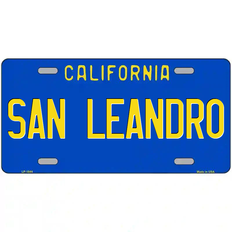 San Leandro California Blue Metal Sign