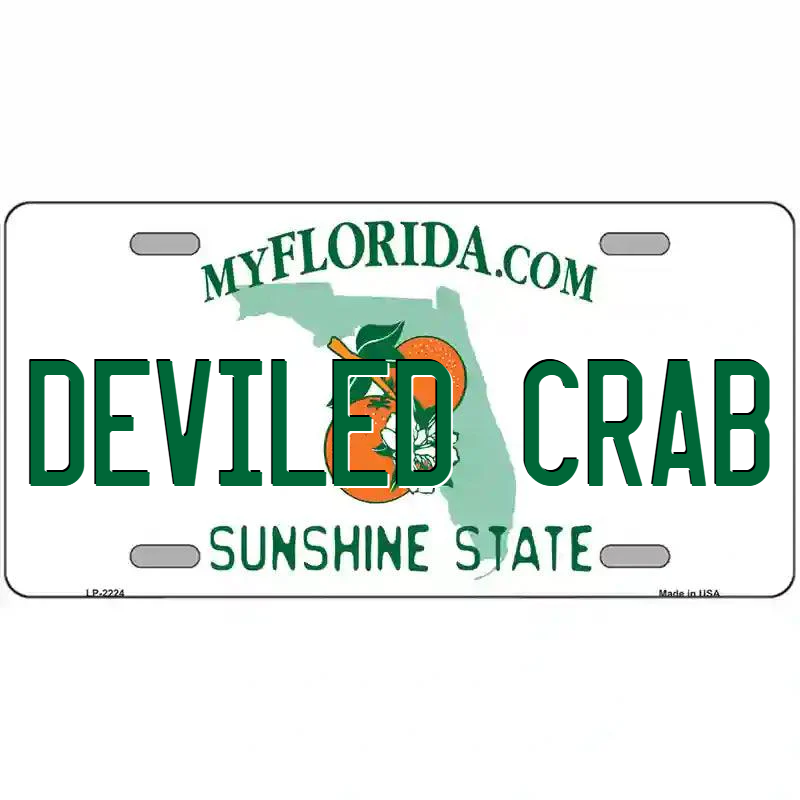 Deviled Crab Florida Metal Sign