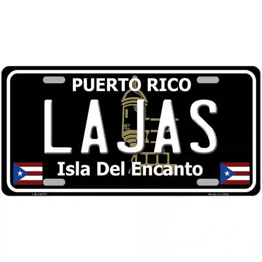 Lajas Puerto Rico Black Metal Sign