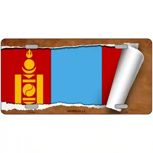 Mongolia Country Flag Scroll Metal sign