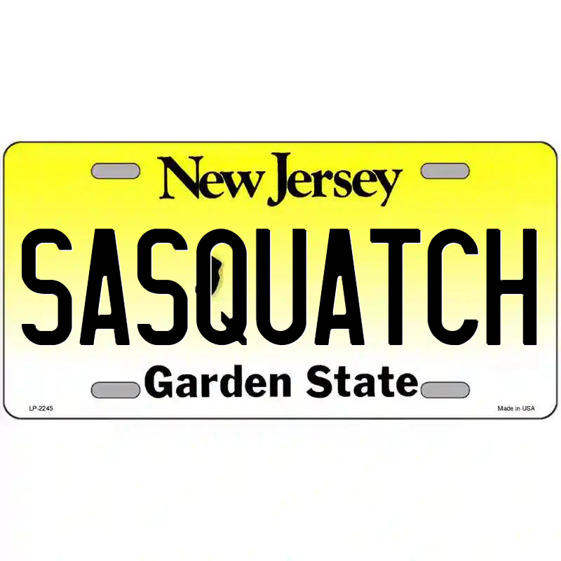 Sasquatch New Jersey Metal Sign