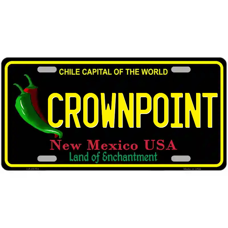 Crownpoint New Mexico Black Metal Sign