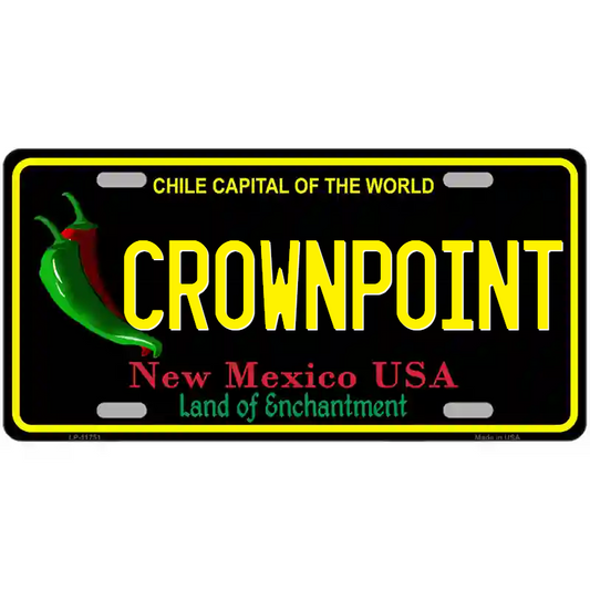 Crownpoint New Mexico Black Metal Sign