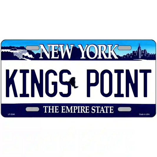 Kings Point New York Blue Metal Sign