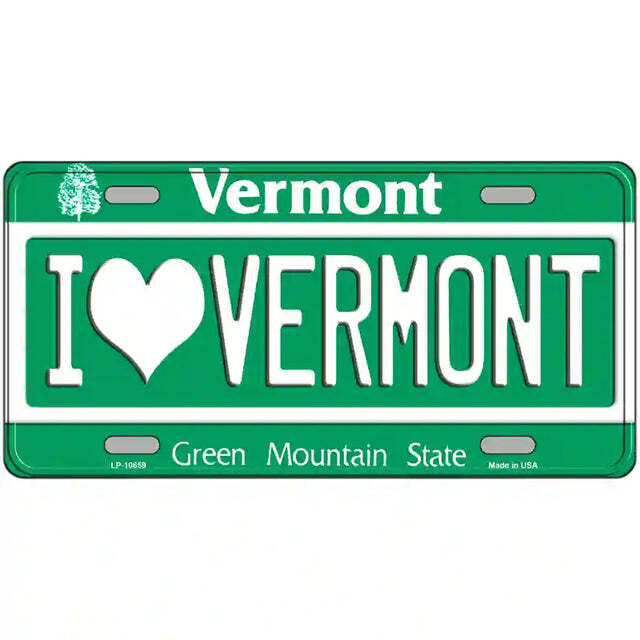 I Love Vermont Vermont Metal Sign
