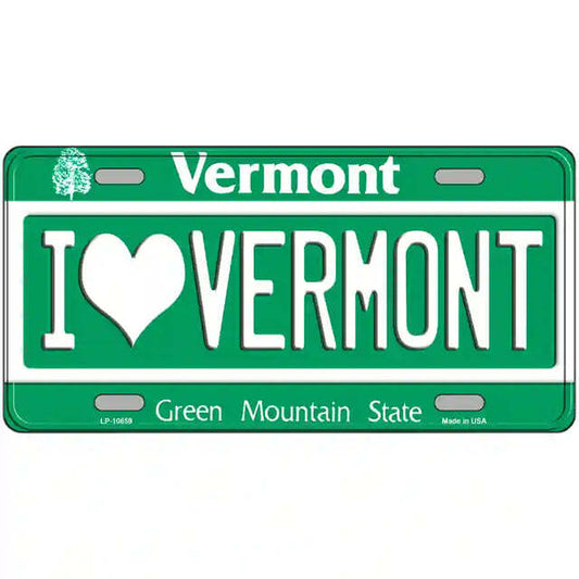I Love Vermont Vermont Metal Sign