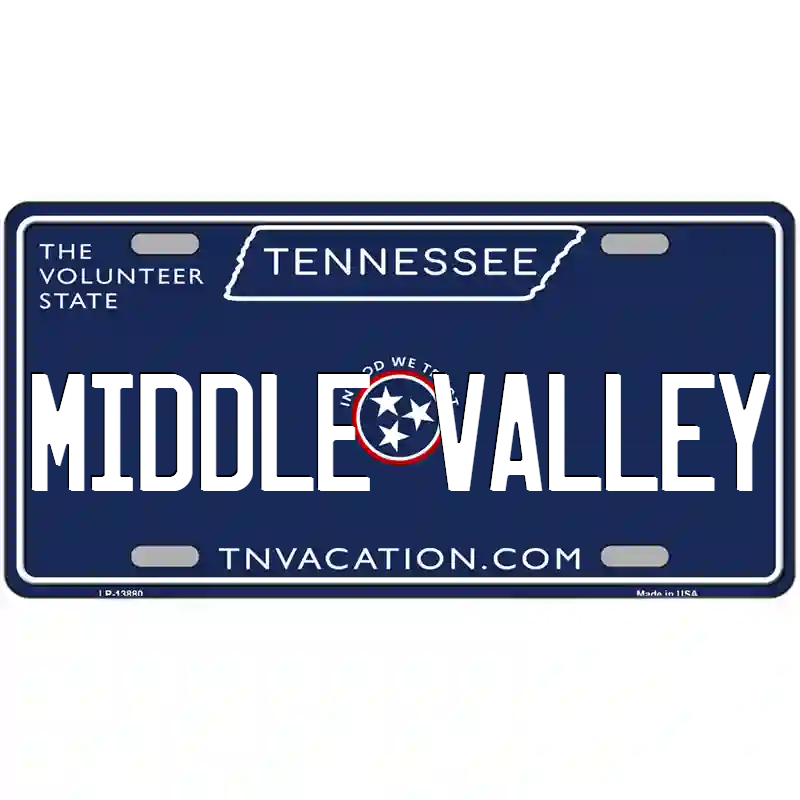 Middle Valley Tennessee Blue Metal Sign