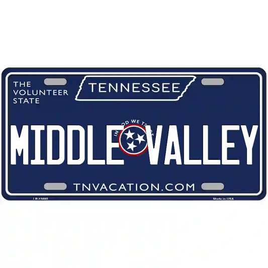 Middle Valley Tennessee Blue Metal Sign