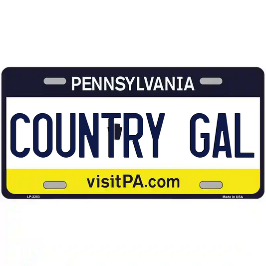 Country Gal Pennsylvania Metal Sign
