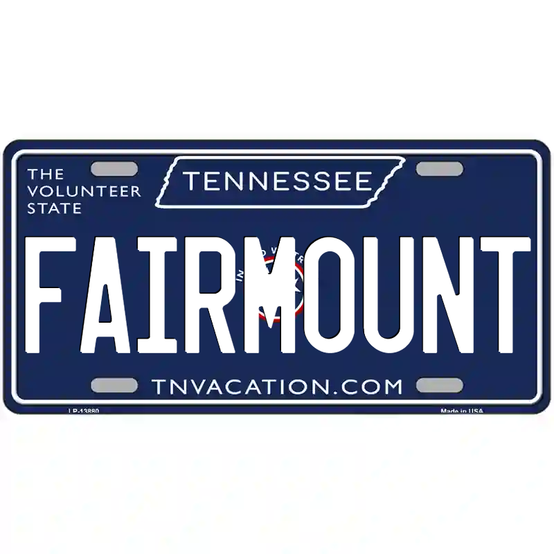 Fairmount Tennessee Blue Metal Sign