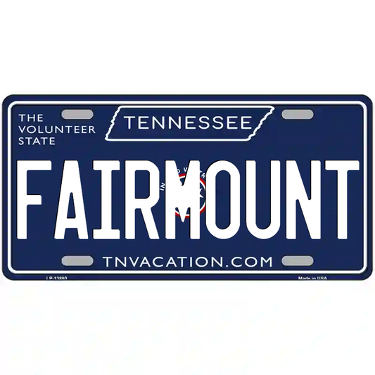 Fairmount Tennessee Blue Metal Sign