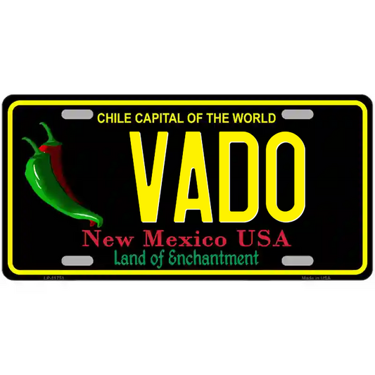 Vado New Mexico Black Metal Sign