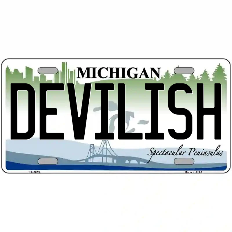 Devilish Michigan Metal Sign