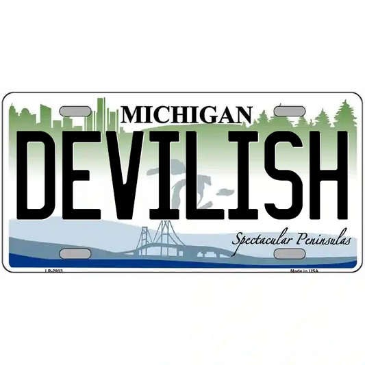 Devilish Michigan Metal Sign