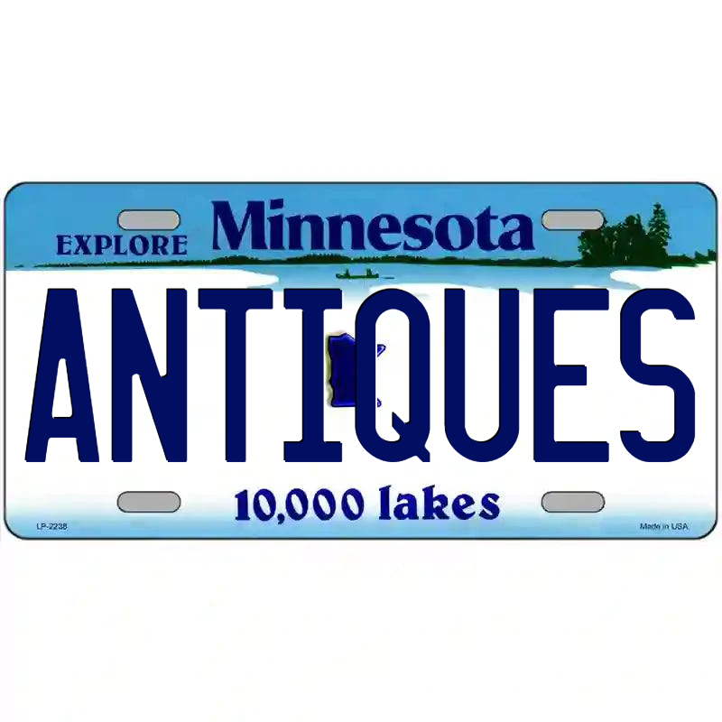 Antiques Minnesota Metal Sign