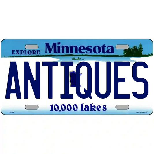 Antiques Minnesota Metal Sign