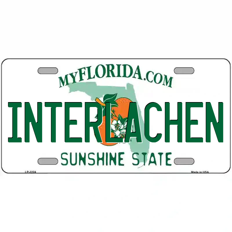 Interlachen Florida Metal Sign
