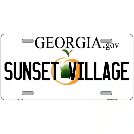 Sunset Village Georgia Metal Sign