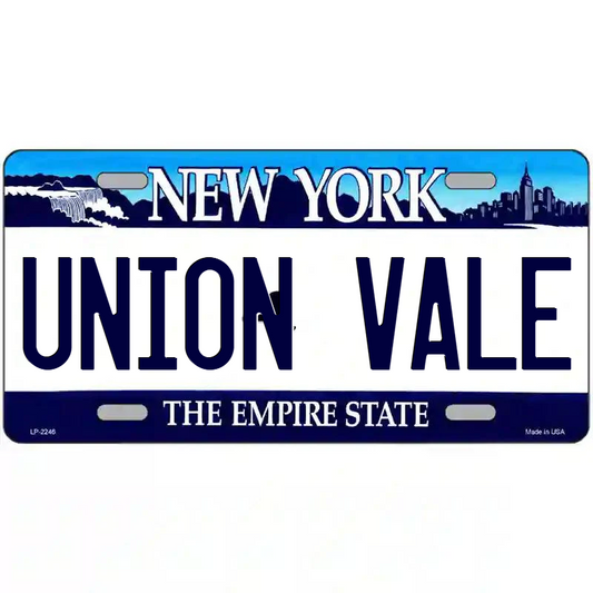 Union Vale New York Blue Metal Sign