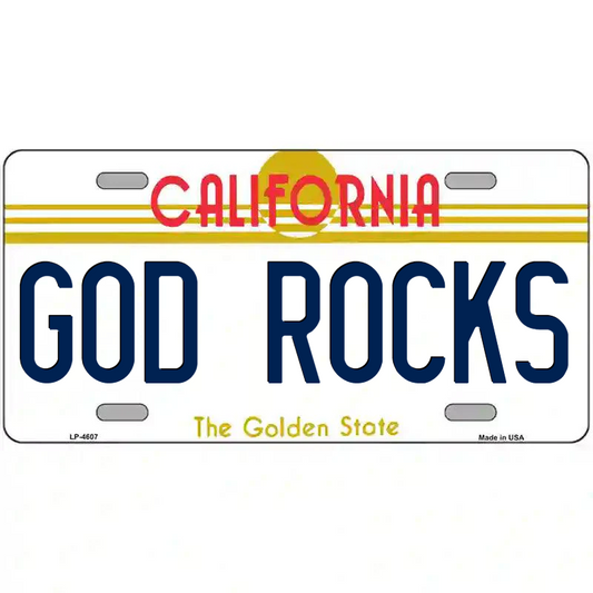 God Rocks California Metal Sign