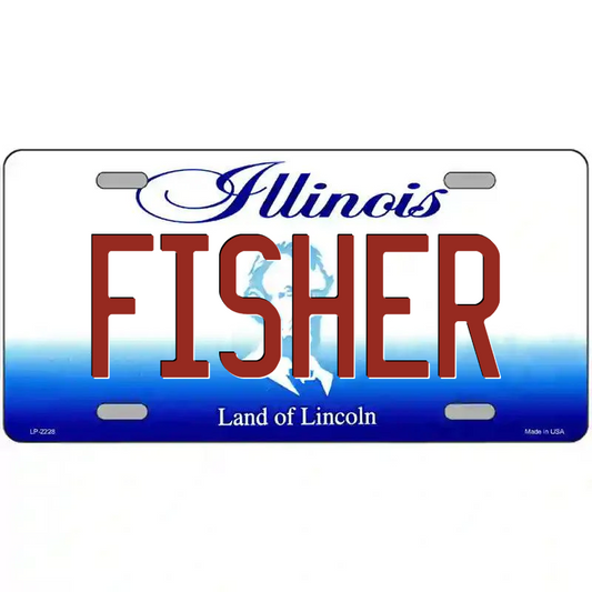 Fisher Illinois Metal Sign
