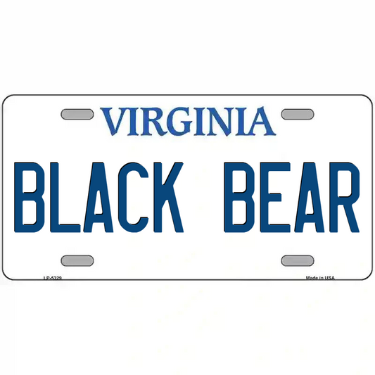 Black Bear Virginia Metal Sign