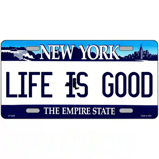 Life is Good New York Blue Metal Sign