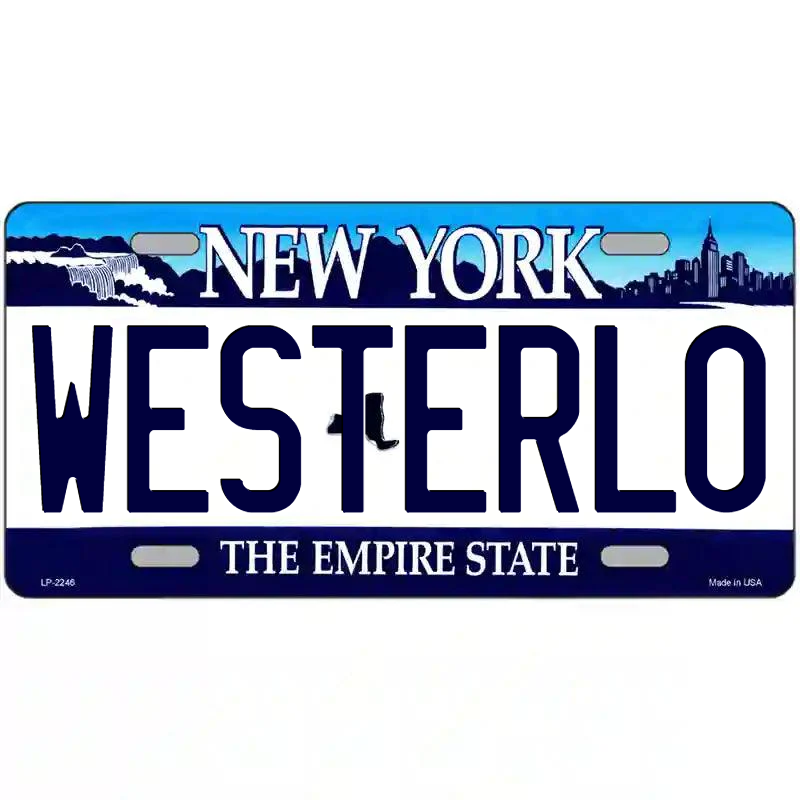Westerlo New York Blue Metal Sign