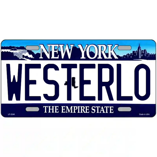 Westerlo New York Blue Metal Sign